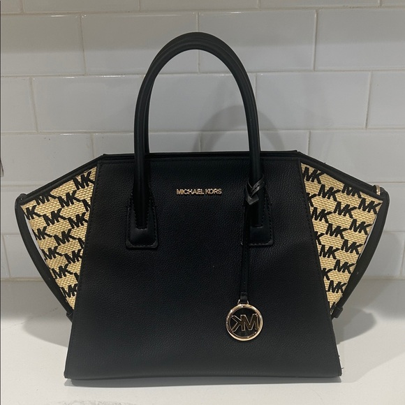 Michael Kors Black and Beige Satchel - Picture 1 of 2